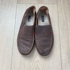 Olukai Nohea Nubuck Brown Leather Moccasins